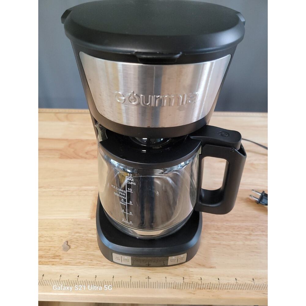 Gourmia Coffee Maker 12 Cup Programmable Hot & Iced Brew Black With Warmer